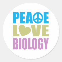 Peace Love Biology Round Sticker