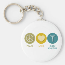 Peace Love Body Building Key Chains