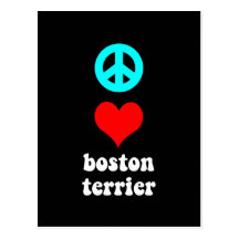 Peace love Boston Terrier Post Cards