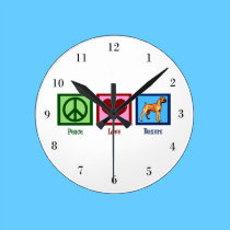 Peace Love Boxers wall clocks