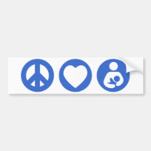 Peace Love Breastfeeding Bumper Sticker