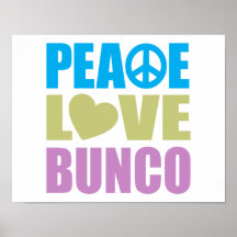 Peace Love Bunco Poster