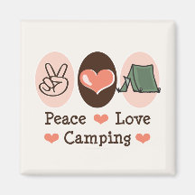 Peace Love Camping Magnet