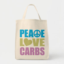 Peace Love Carbs Tote Bag