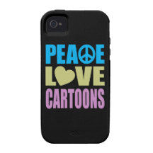 Peace Love Cartoons iPhone 4 Case