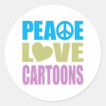 Peace Love Cartoons Stickers