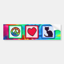Peace, Love, Cats Bumper Stickers