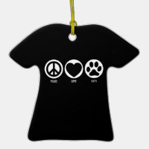 Peace Love Cats Ornament