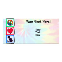 Peace, Love, Cats Personalised Rack Card