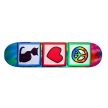 Peace, Love, Cats Skate Board Deck