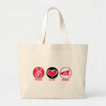 Peace Love Cheer Red Tote Bag
