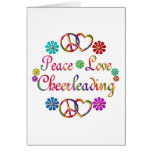 PEACE LOVE CHEERLEADING GREETING CARD