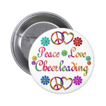PEACE LOVE CHEERLEADING PIN