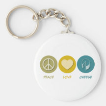 Peace Love Cheese Key Chain
