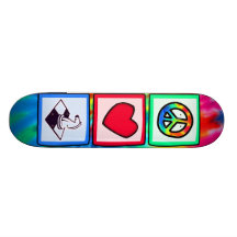 Peace, Love, Chess Skate Board Deck