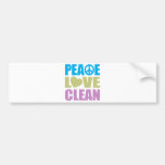 Peace Love Clean Bumper Sticker