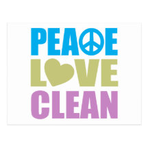 Peace Love Clean Post Cards