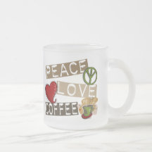 PEACE LOVE COFFEE 2 COFFEE MUG