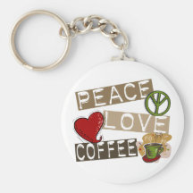 PEACE LOVE COFFEE 2 KEY CHAINS