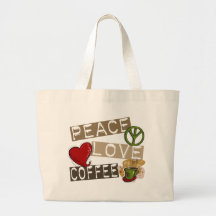 PEACE LOVE COFFEE 2 TOTE BAG