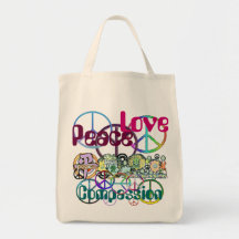 Peace Love Compassion Tote Tote Bag