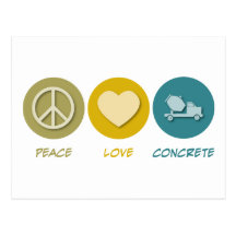Peace Love Concrete Postcard