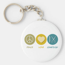 Peace Love Cosmetology Keychain