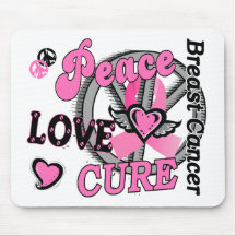 Peace Love Cure 2 Breast Cancer Mouse Pad