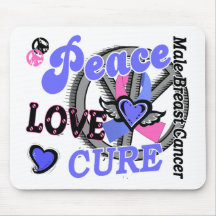 Peace Love Cure 2 Male Breast Cancer Mousepads