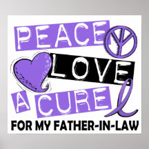 Peace Love Cure H Lymphoma Father-In-Law Print