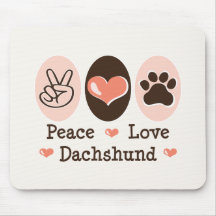 Peace Love Dachshund Mousepad