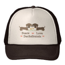 Peace Love Dachshunds Hat