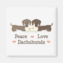 Peace Love Dachshunds Magnet