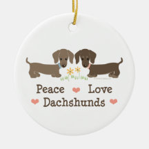 Peace Love Dachshunds Ornament