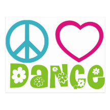Peace Love Dance Postcards