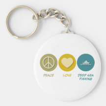 Peace Love Deep Sea Fishing Keychain