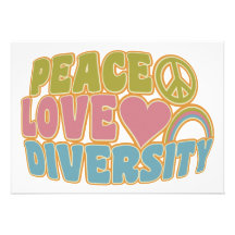 PEACE LOVE DIVERSITY custom announcement