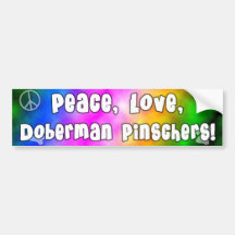 Peace Love Doberman Pinschers Bumper Sticker