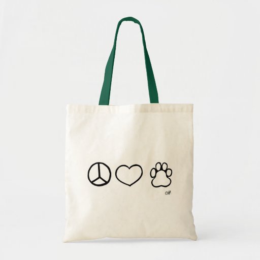 Peace, Love, Dogs Canvas Bags