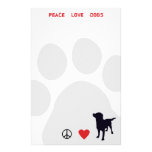 Peace Love Dogs Personalized Stationery