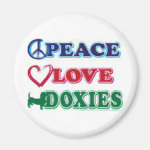 Peace-Love-Doxies- Dachsund Magnets