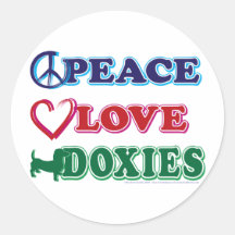 Peace-Love-Doxies- Dachsund Stickers