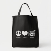 Peace Love Drum Canvas Bags