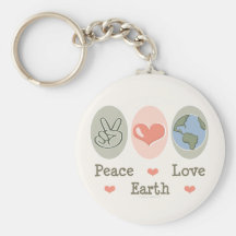 Peace Love Earth Keychain