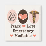 Peace Love Emergency Medicine Magnet