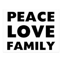 Peace Love Family Postcard