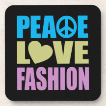 Peace Love Fashion Beverage Coaster