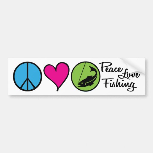 Peace Love Fishing Bumper Stickers