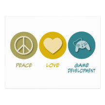 Peace Love Game Development Post Cards