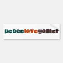 Peace Love Gamer Bumper Sticker